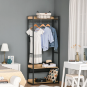 Raft pardoseala fier negru mdf laminat stejar Kilos 120x40x200 cm