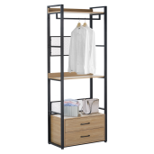 Raft pardoseala fier negru mdf laminat stejar Kilos 80x40x200 cm