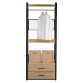 Raft pardoseala fier negru mdf laminat stejar Kilos 80x40x200 cm