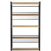 Raft pardoseala mdf laminat stejar fier negru Kilos 120x40x200 cm