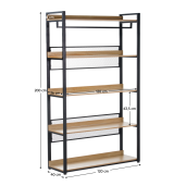 Raft pardoseala mdf laminat stejar fier negru Kilos 120x40x200 cm