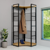 Raft pardoseala mdf laminat stejar fier negru Kilos 80x80x200 cm