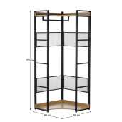 Raft pardoseala mdf laminat stejar fier negru Kilos 80x80x200 cm