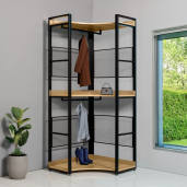 Raft pardoseala fier negru mdf laminat stejar Kilos 80x80x200 cm