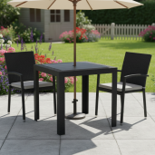 Masa gradina terasa plastic gri antracit Kingy 79x79x72 cm 