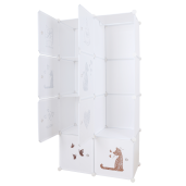 Dulap modular pentru copii alb maro Kirby 75x37x147 cm