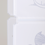 Dulap modular pentru camera copii metal plastic alb maro Kirby 75x37x147 cm