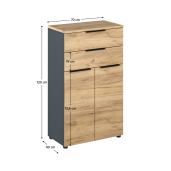 Dulap DTD grafit stejar artisan Klaudius 70x40x120 cm