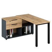 Birou de colt HDF stejar artisan grafit Klaudius 140x120x76 cm