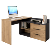 Birou de colt DTD grafit stejar artisan Klaudius 130x120x76 cm