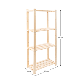 Raft pardoseala lemn pin natur Simu 80x38x160 cm