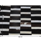 Covor de lux din piele maro negru alb patchwork 120x180 cm
