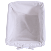 Comoda lemn cu 3 cosuri rachita si textil alb Rafaello 36x37x76 cm