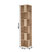 Raft de colt din mdf stejar sonoma Korind 38x38x186.2 cm 