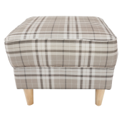 Set fotoliu cu taburet, din textil maro, Astrid, 86x72x105 cm