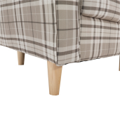 Set fotoliu cu taburet, din textil maro, Astrid, 86x72x105 cm