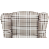 Set fotoliu cu taburet, din textil maro, Astrid, 86x72x105 cm
