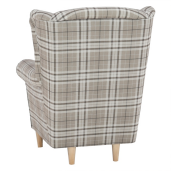 Set fotoliu cu taburet, din textil maro, Astrid, 86x72x105 cm