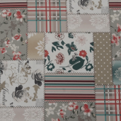 Fotoliu cu taburet tapiterie textil patchwork Viorica 86x72x105 cm