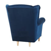 Fotoliu cu taburet tapiterie textil albastru Astrid 86x72x105 cm