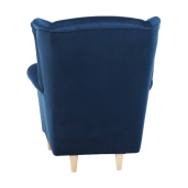 Fotoliu cu taburet tapiterie textil albastru Astrid 86x72x105 cm