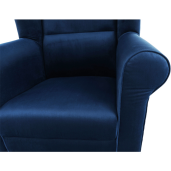 Fotoliu cu taburet tapiterie textil albastru Astrid 86x72x105 cm