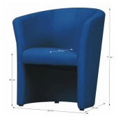 Fotoliu tapiterie textil albastru Cube 65x60x77 cm