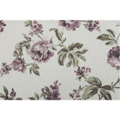 Set fotoliu cu taburet, tapiterie textil roses, Astrid, 86x72x105 cm