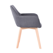 Fotoliu de design textil gri inchis lemn fag Clorin 56x60x82 cm