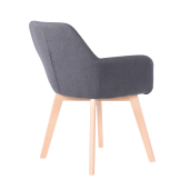Fotoliu de design textil gri inchis lemn fag Clorin 56x60x82 cm