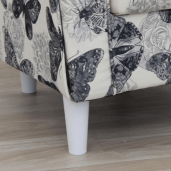 Set fotoliu cu taburet tapiterie textil imprimeu fluturi  Astrid 86x72x105 cm