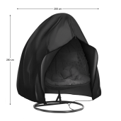 Husa de protectie pentru scaun dublu suspendat, negru, Kryto 200x230 cm 