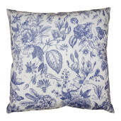 Set 2 fete perna textil albastru alb Flowers 45x45 cm