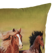 Fata perna textil multicolor Cai 45x45 cm