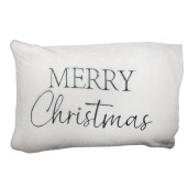 Fata perna Mery Christmas textil alb verde 35x50 cm