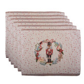 Set 6 suporturi farfurii Craciun poliester multicolor (6) 33x45 cm
