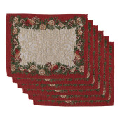 Set 6 suporturi farfurii Craciun poliester multicolor II (6) 33x45 cm