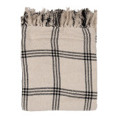 Patura bumbac bej negru 125x150 cm