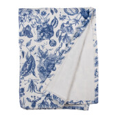 Patura textil albastru alb 130x170 cm