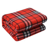 Patura textil alb negru rosu 180x200 cm