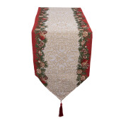 Traversa masa Craciun poliester multicolor II 33x180 cm
