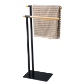 Suport prosoape metal negru bambus natur Laban 19.8x39.43x78.9 cm