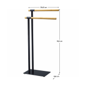 Suport prosoape metal negru bambus natur Laban 19.8x39.43x78.9 cm