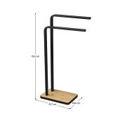 Suport prosoape metal neagru bambus Labav 19.8x41.7x76.5 cm