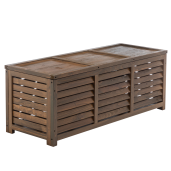 Lada depozitare pentru gradina, lemn maro, Ladam 121x44,5x45 cm