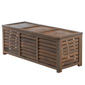 Lada depozitare pentru gradina, lemn maro, Ladam 121x44,5x45 cm