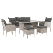 Set mobilier gradina ratan sintetic Lalen 161x55x77/86 cm