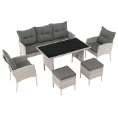 Set mobilier gradina ratan sintetic Lalen 161x55x77/86 cm