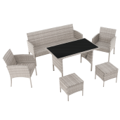 Set mobilier gradina ratan sintetic Lalen 161x55x77/86 cm