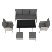 Set mobilier gradina ratan sintetic Lalen 161x55x77/86 cm